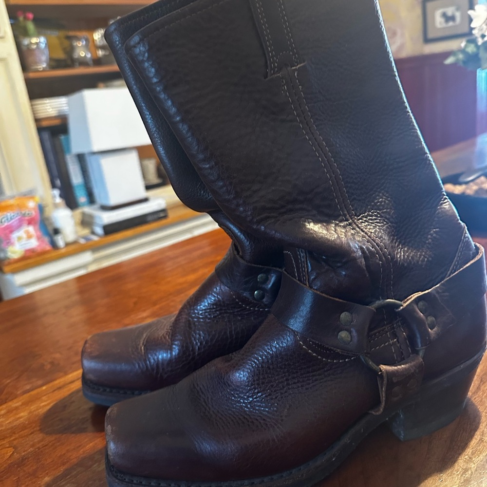 Frye Dark Brown Leather Boots - Picture 3 of 4